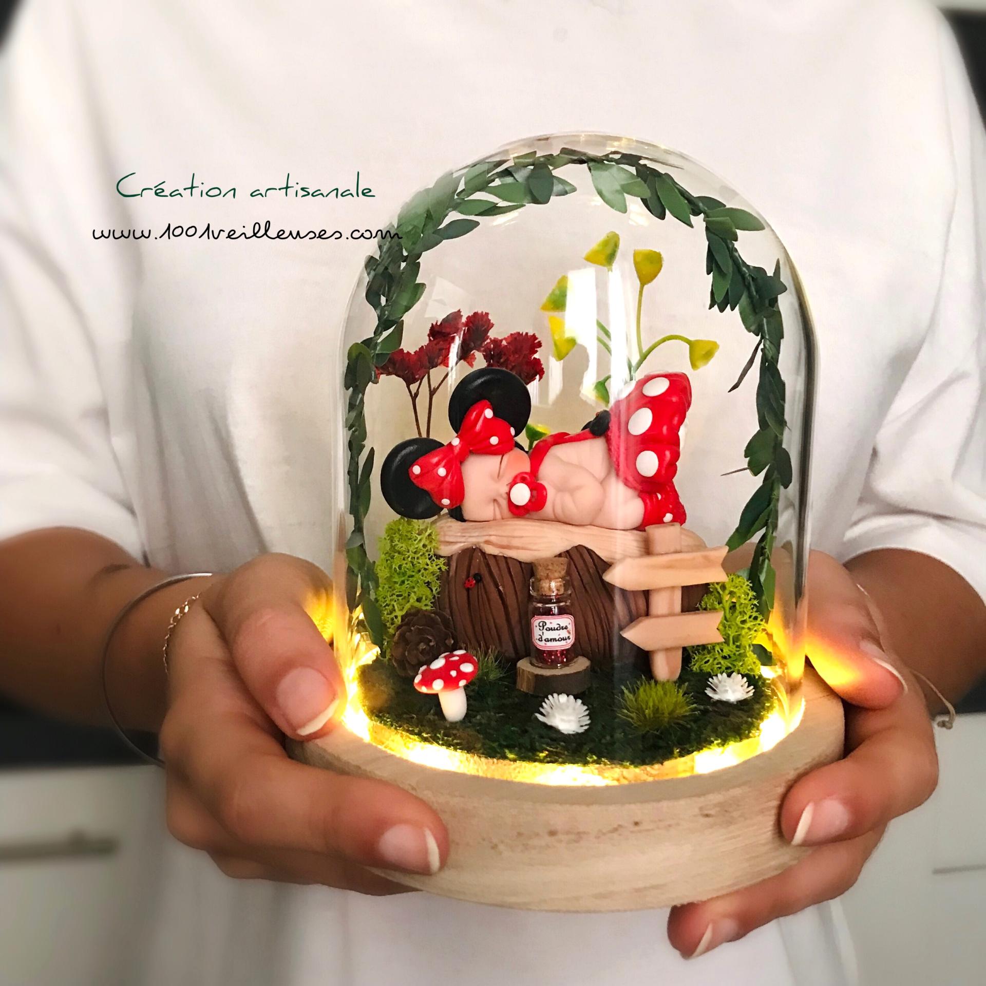 Fairy Nightlight Baby Minnie in her personalized miniature garden 1