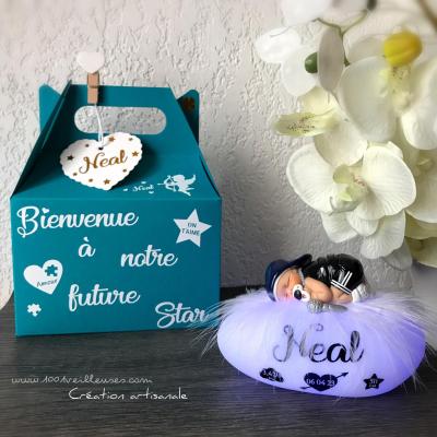 Cadeau de naissance personnalisé et original pour un petit garçon - lampe artisanale