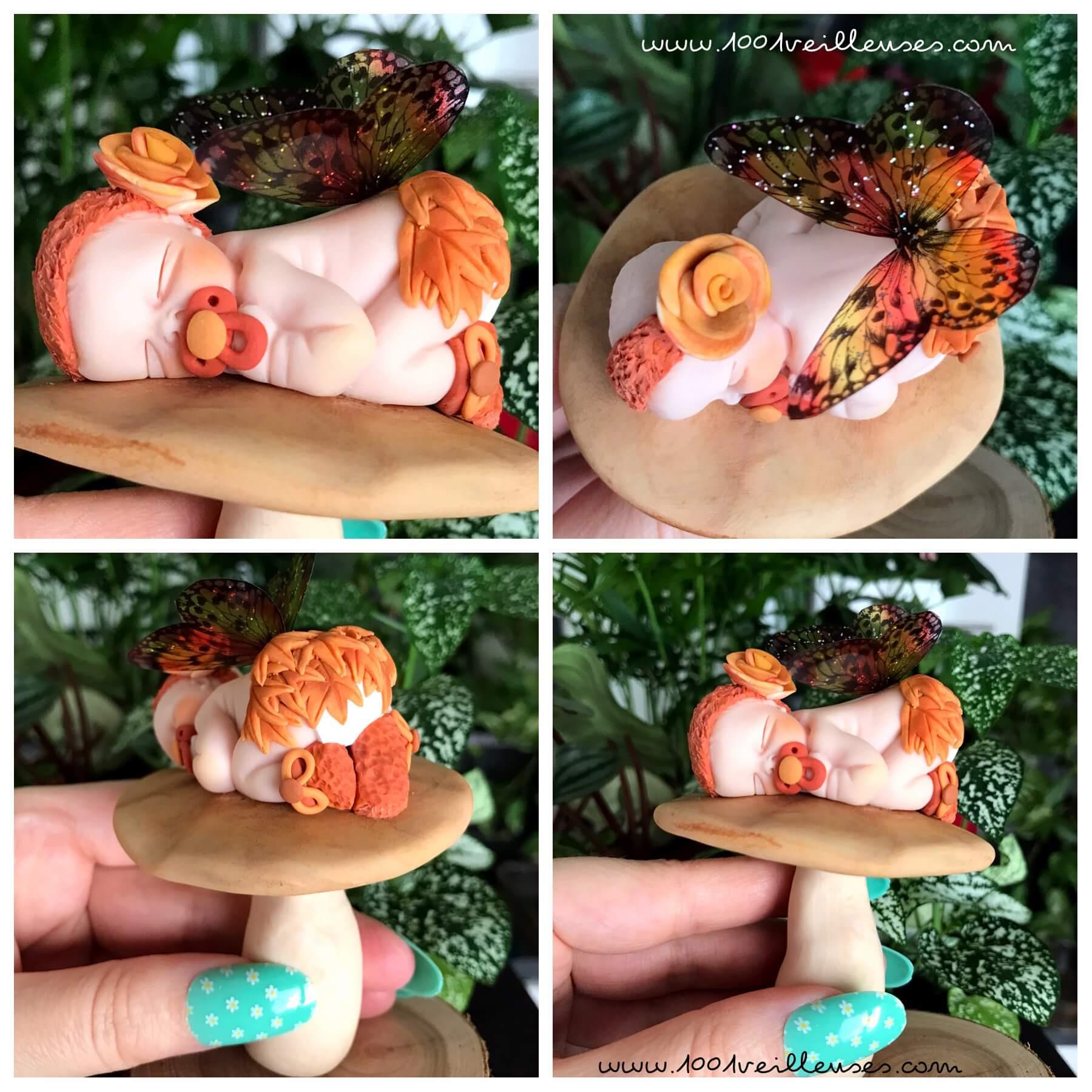 Magnifique fée champignon pour petite fille - création artisanale, cadeau unique pour bébé