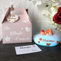 Cadeau pour bébé fille - unique et utile - à personnaliser - veilleuse bébé fille - thème automne