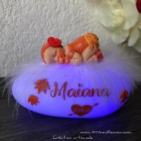 Baby Girl Night Light with Name and Birth Information