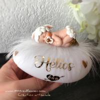 Cadeau bébé unique - veilleuse personnalisée avec bébé - thème mouton - avec prénom