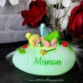 cadeau bébé personnalisé fille, original et utile, veilleuse fée clochette, bébé fimo
