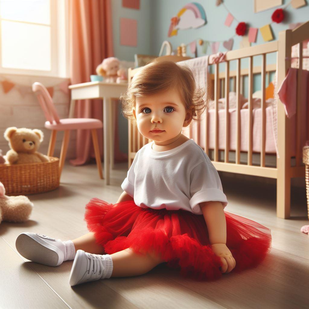 photo d'une petite fille habillée en chat rose et blanc assise dans sa chambre déco de princesse