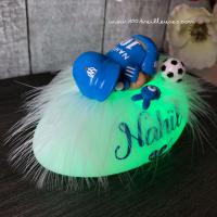 Veilleuse bébé football OM fimo avec box personnalisée - 1001 Veilleuses