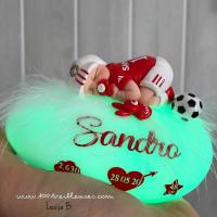 coffret naissance - veilleuse garcon - football benfica - boite cadeau - artisanal