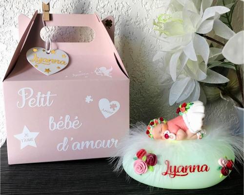 cadeau complet veilleuse artisanale pour petite fille, couronne de fleurs