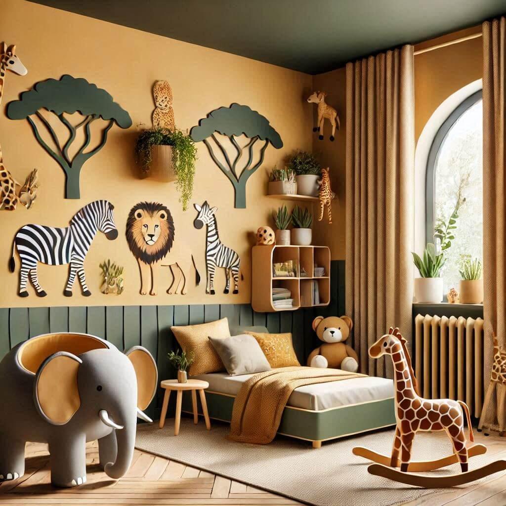 belle décoration de chambre enfant savane