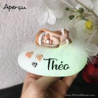 Personalized newborn gift - baby night light - polymer clay baby rabbit - affordable