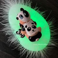 magnifique galet led lumineux à personnaliser - cadeau bébé naissance - artisanal - fimo - panda