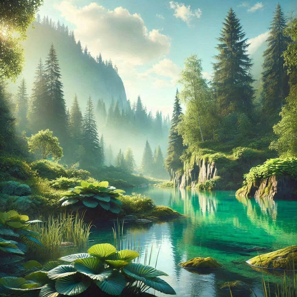 paysage couleur vert emeraude