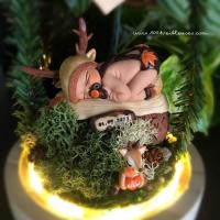 Campana LED luminosa con tema de oso para personalizar - creación artesanal - original - hecha a mano - fabricada en Francia