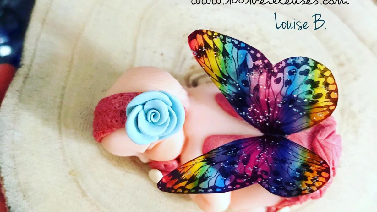 Crafting a fairy in Fimo with its beautiful wings - artisan creation for a little princess.