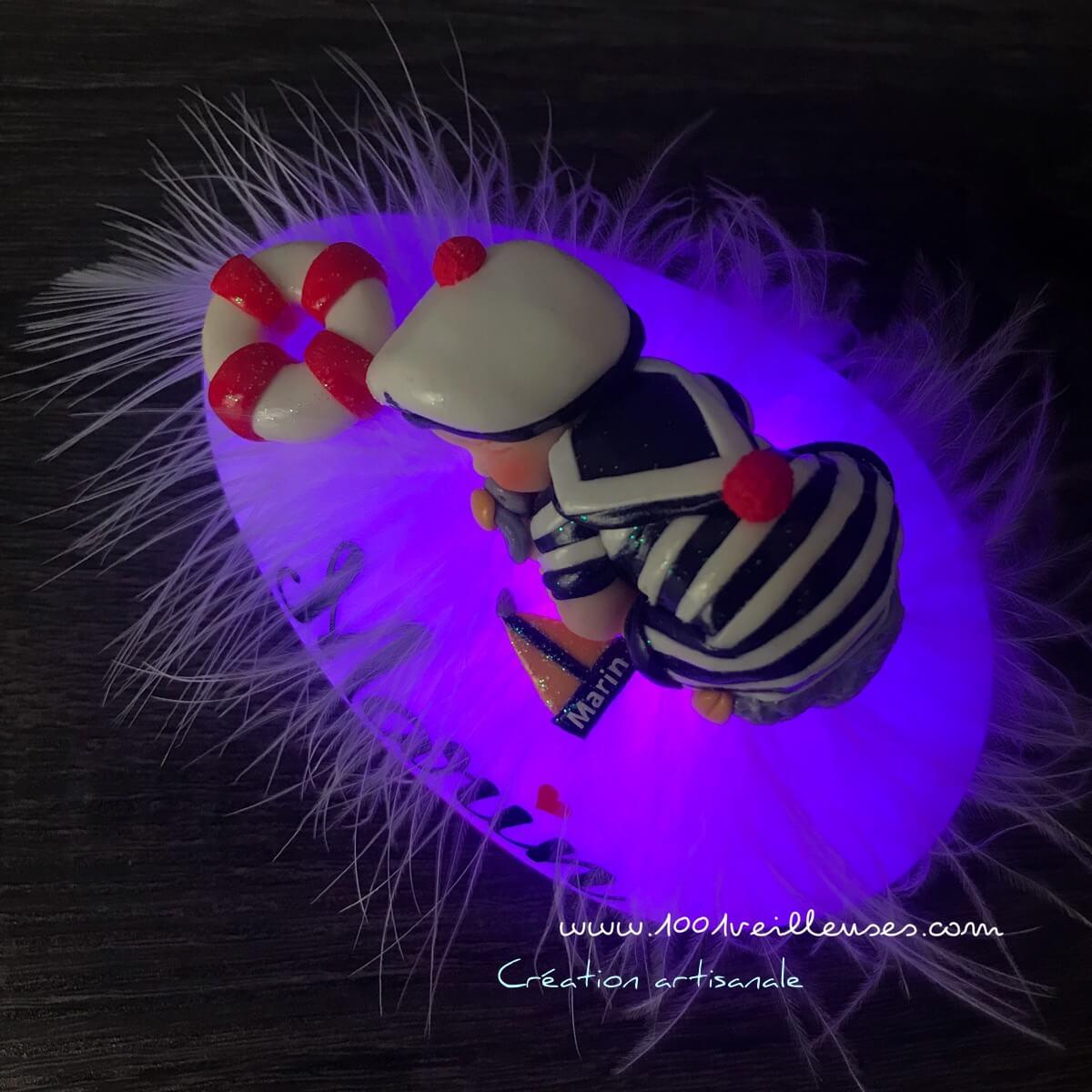 Night light with name for baby - children's decoration - handmade and customizable gift