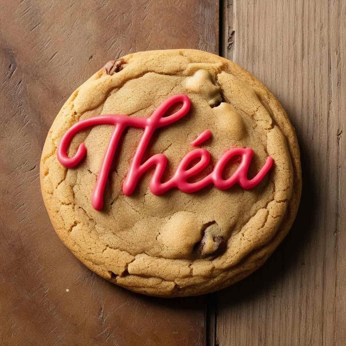 Biscuit personnalise avec le prenom thea