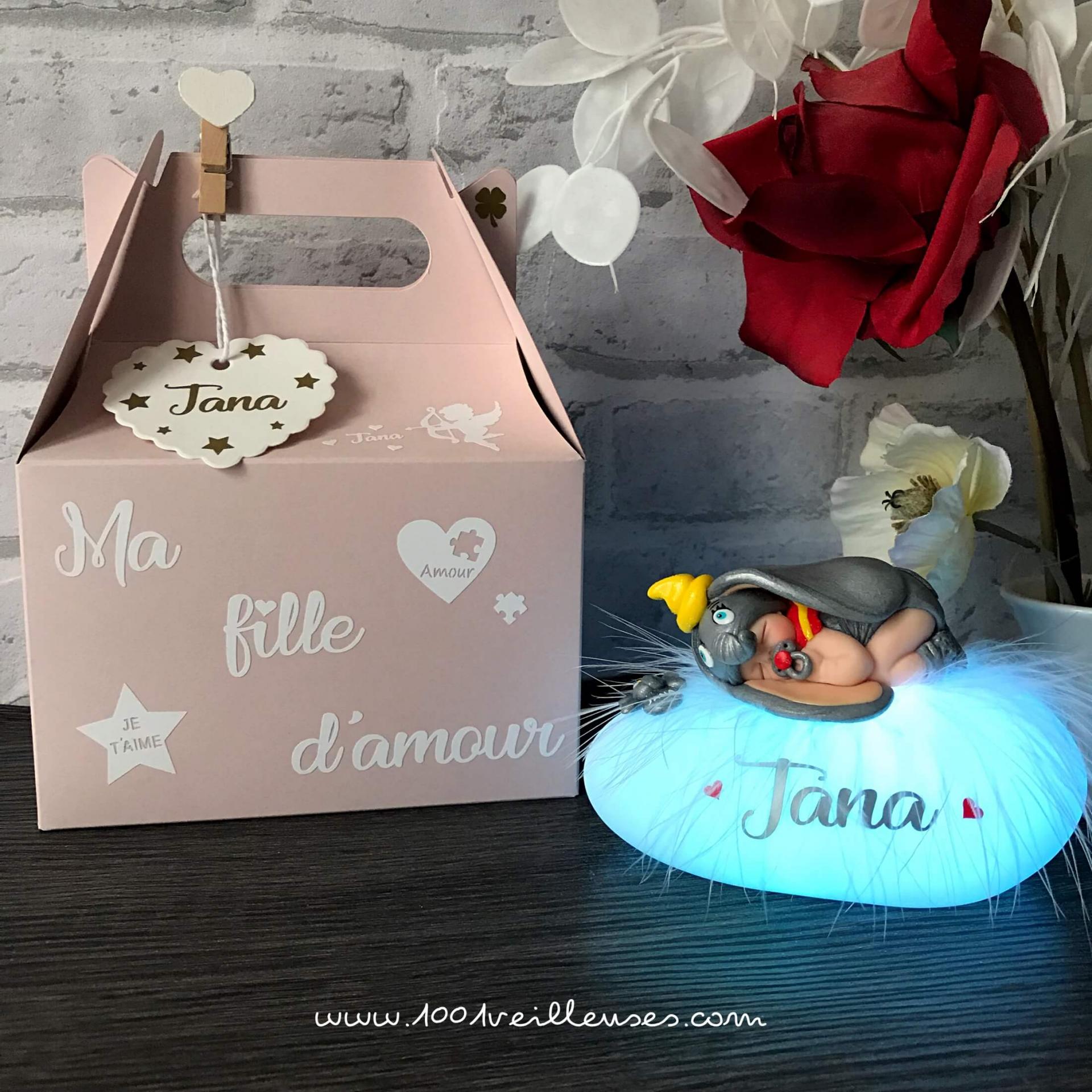 Boite cadeau avec bebe fille dumbo