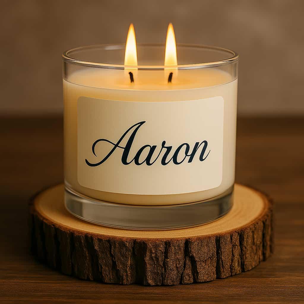 Bougie personnalisee avec le prenom aaron