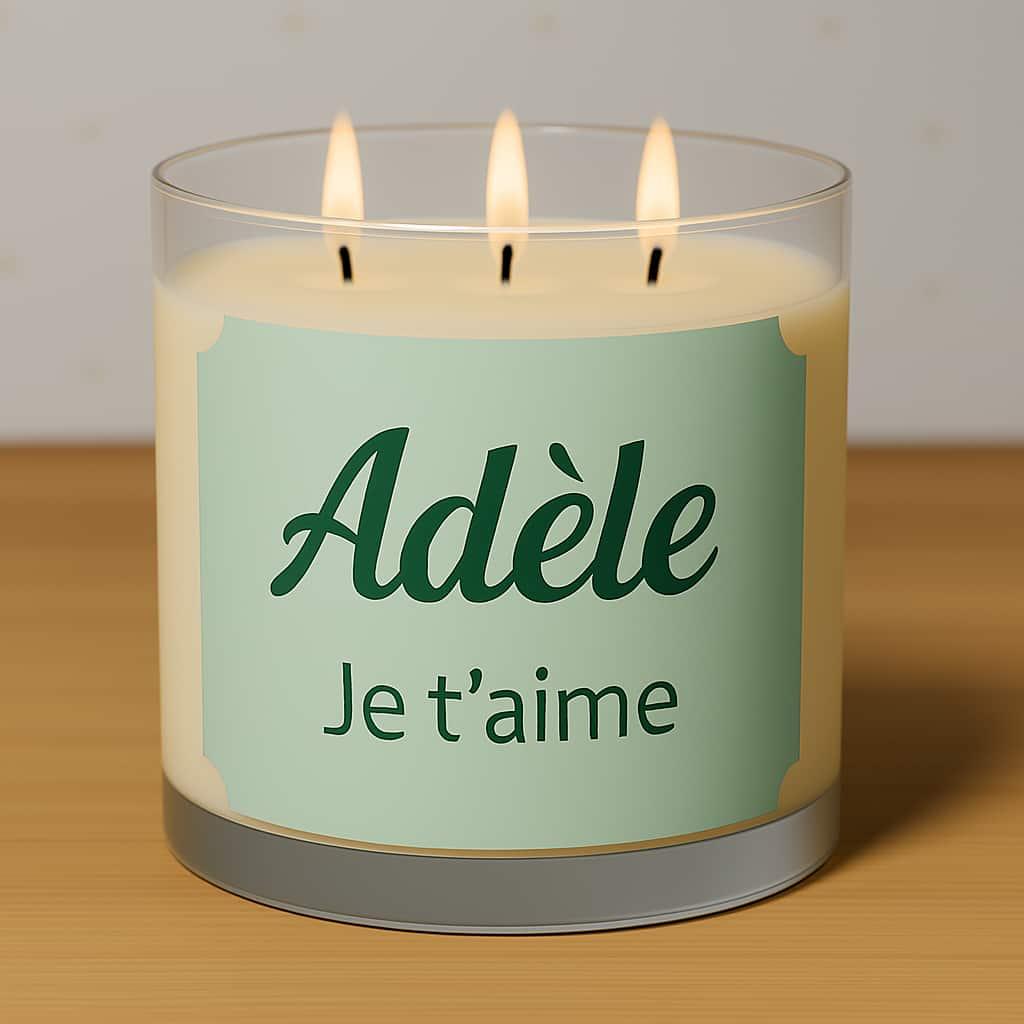 Bougie personnalisee avec le prenom adele 1