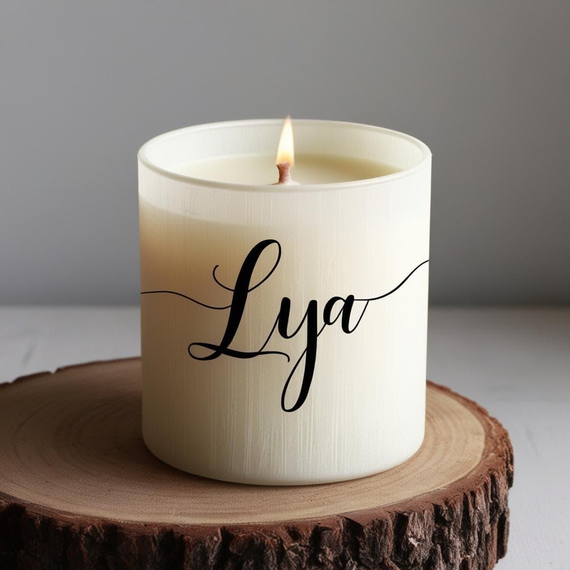 Bougie personnalisee avec le prenom lya