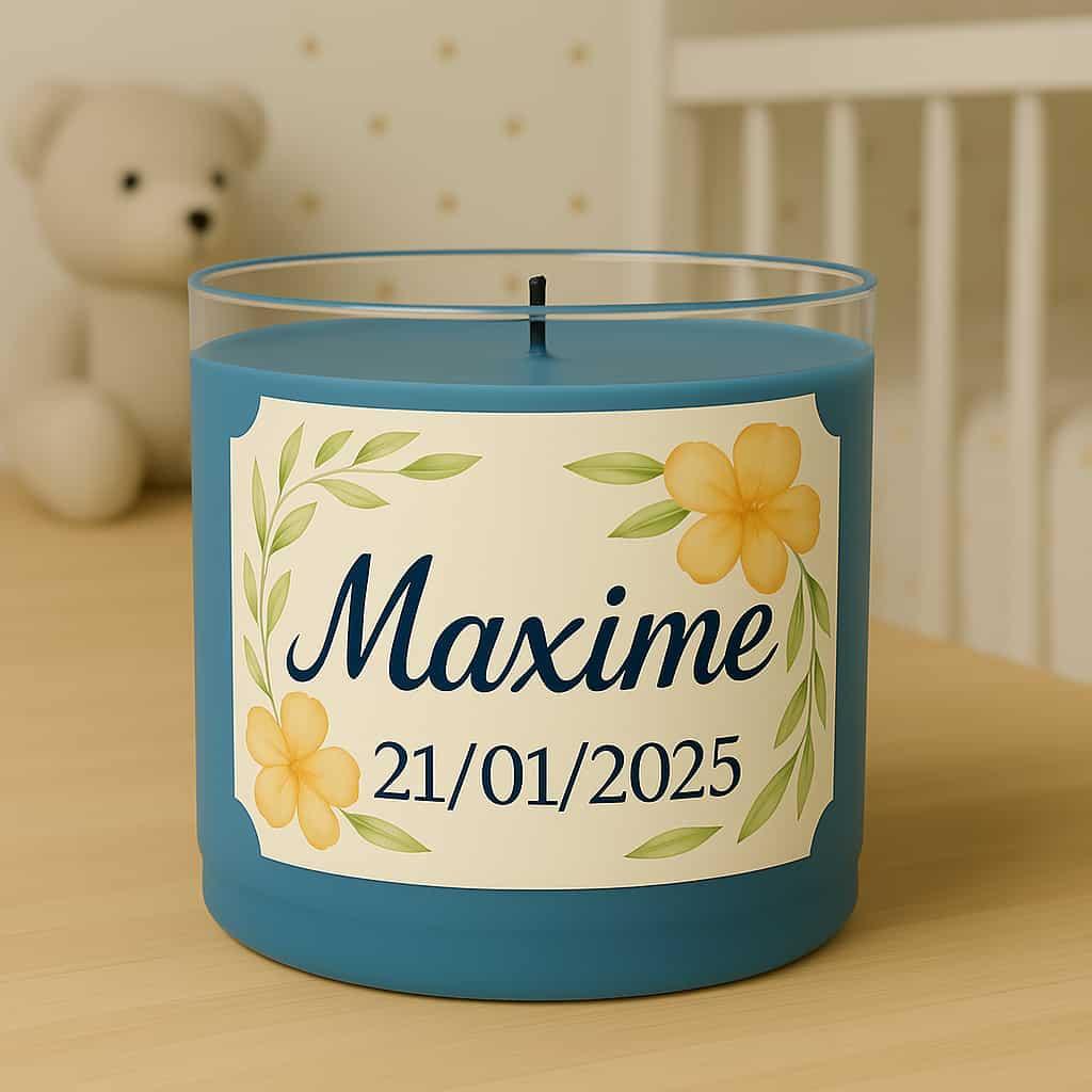 Bougie personnalisee avec le prenom maxime