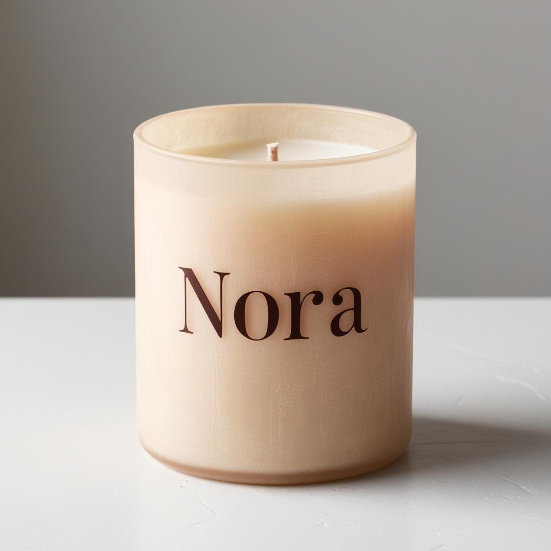 Bougie personnalisee avec le prenom nora