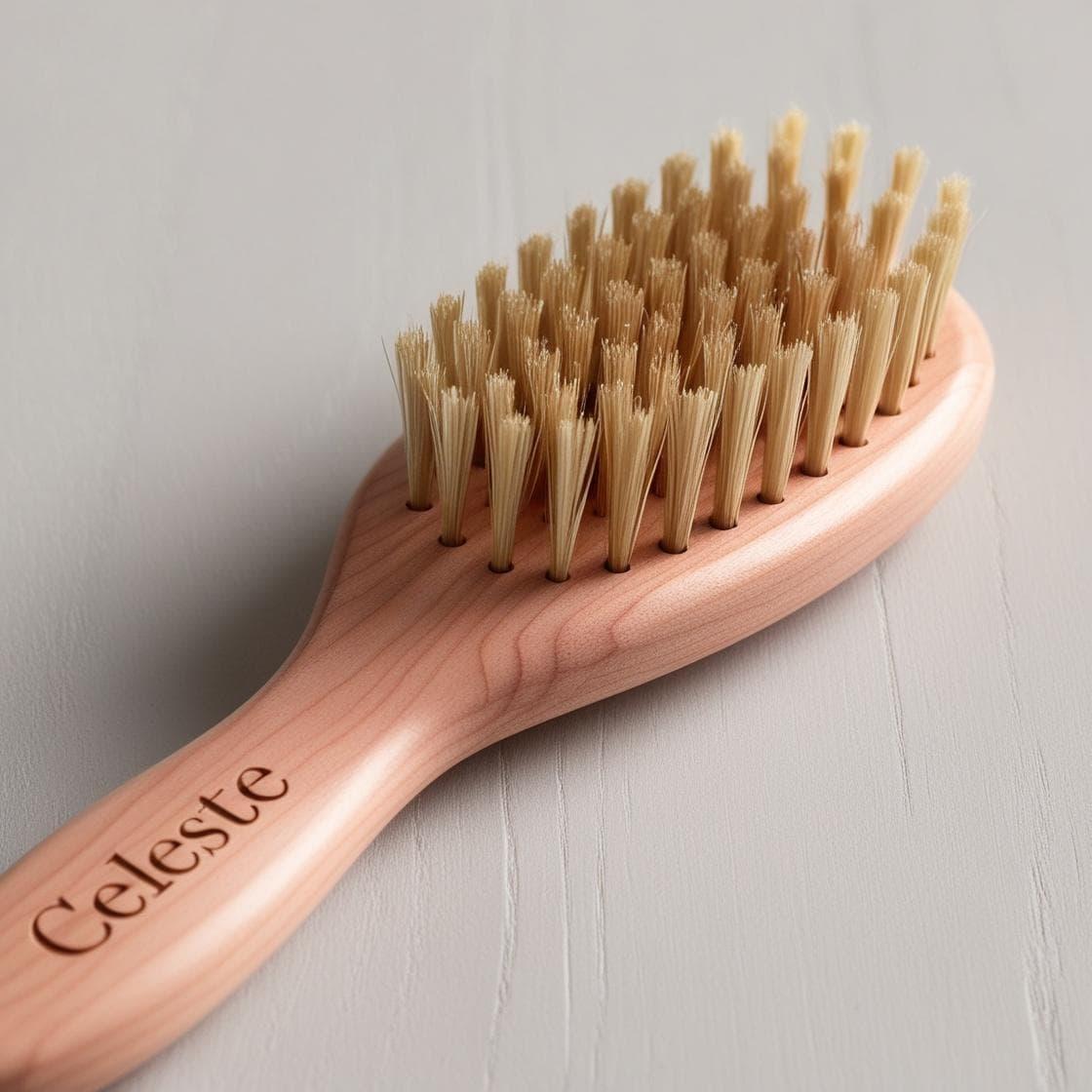 Brosse a cheveux pour bebe personnalise avec le prenom celeste