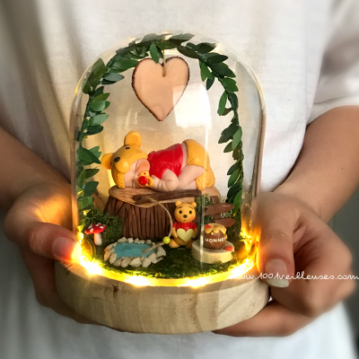 Baby night light with name - Winnie model - An ideal baby shower gift to accompany peaceful baby sleep