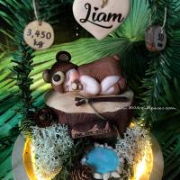 Cadeau de naissance personnalise cloche bebe ours