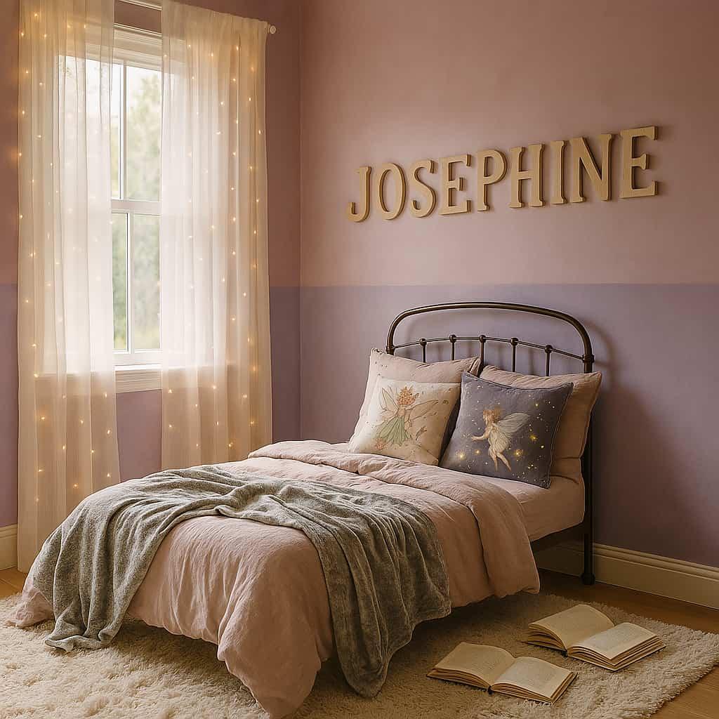 Chambre de fille personnalisee avec le prenom josephine deco feerique
