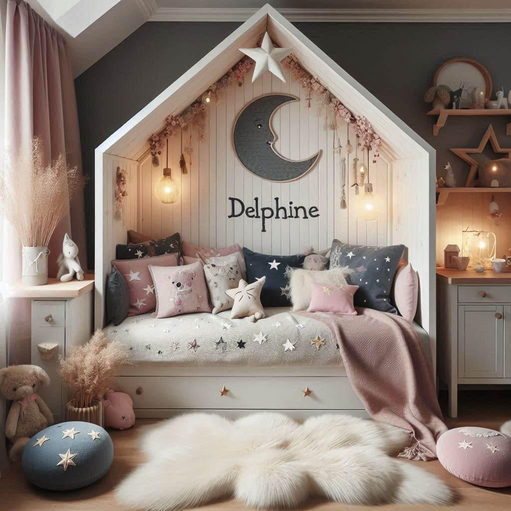 Chambre deco scandinave fille prenom delphine