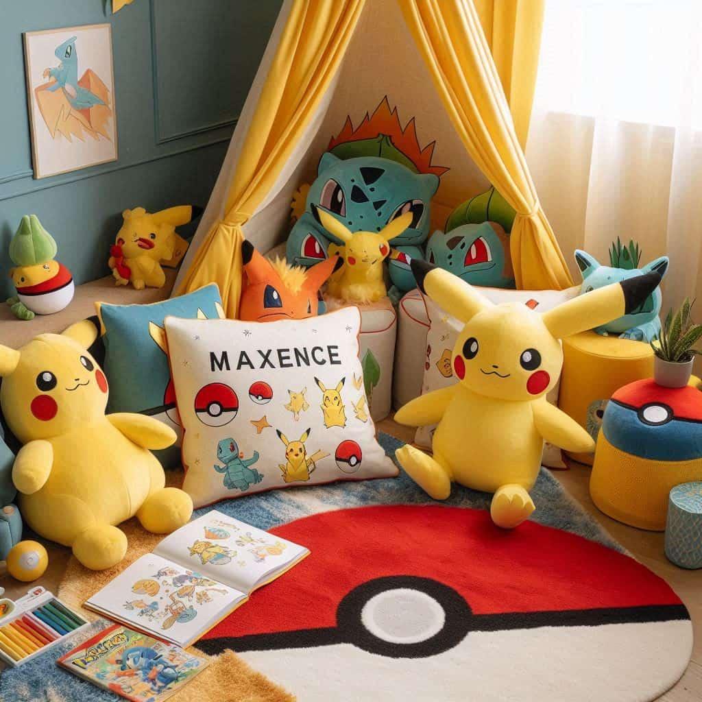 Chambre decoration personnalisee sur le theme de pokemon prenom maxence