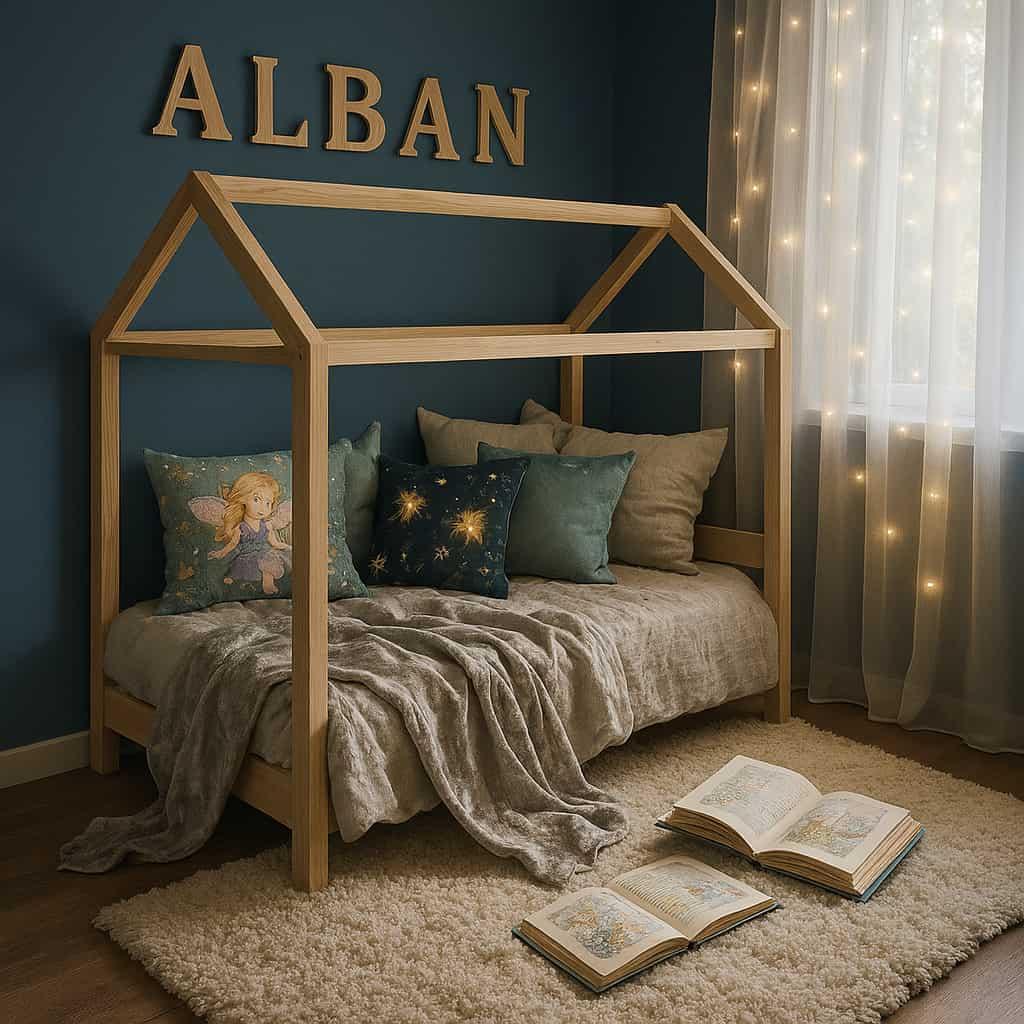 Chambre feerique pour alban sur le theme de l hiver lit montessori