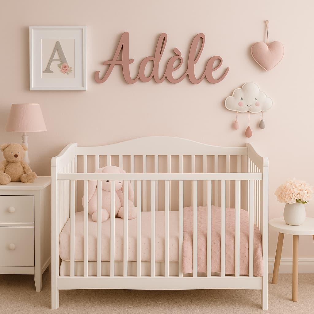 Chambre fille style girly prenom adele