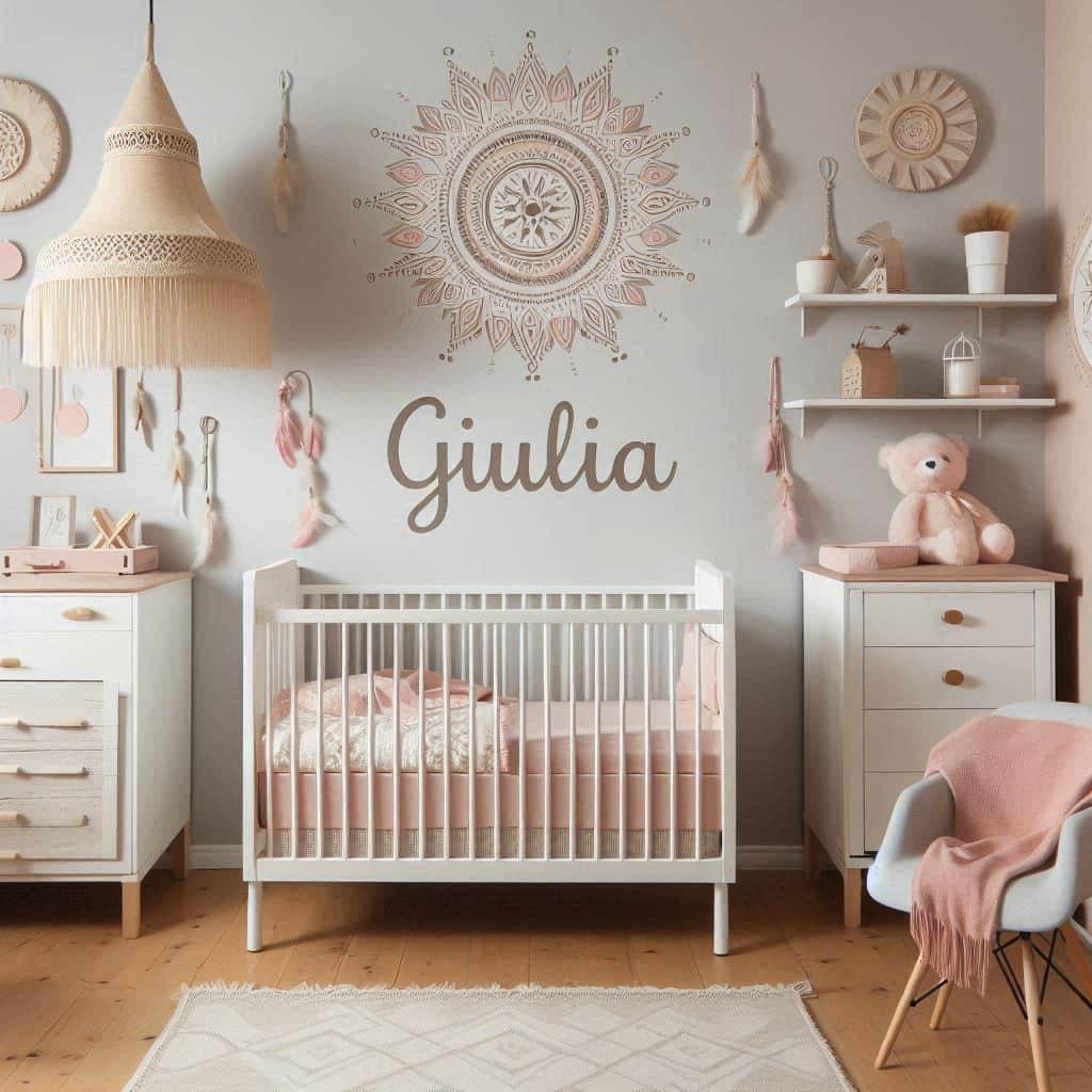 Chambre giulia theme boho chic couleurs naturelles et douces