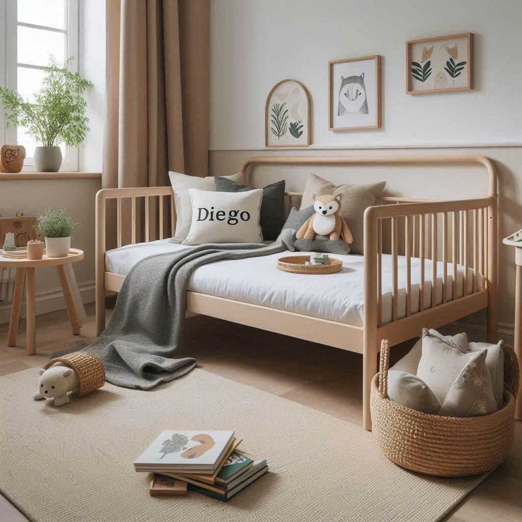 Chambre montessori enfant prenom diego