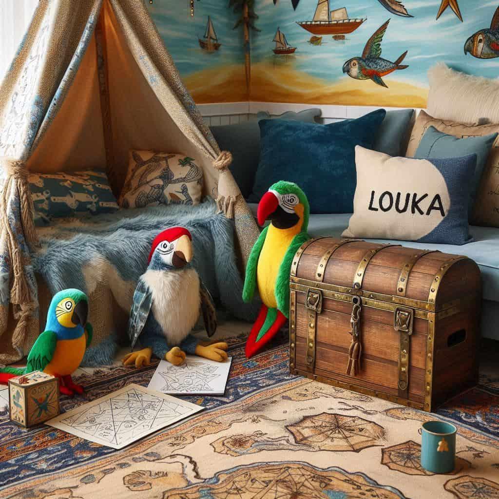 Chambre pirate enfant personnalise avec le prenom louka