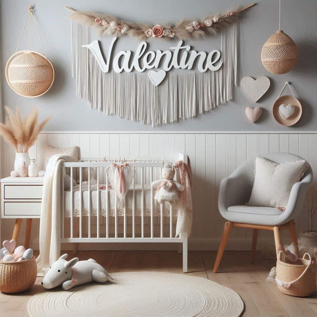 Chambre valentine style boho chic berceau couleurs naturelles