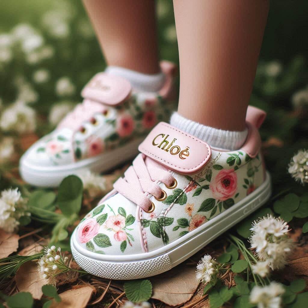 Chaussures baskets pour enfant avec le prenom chloe
