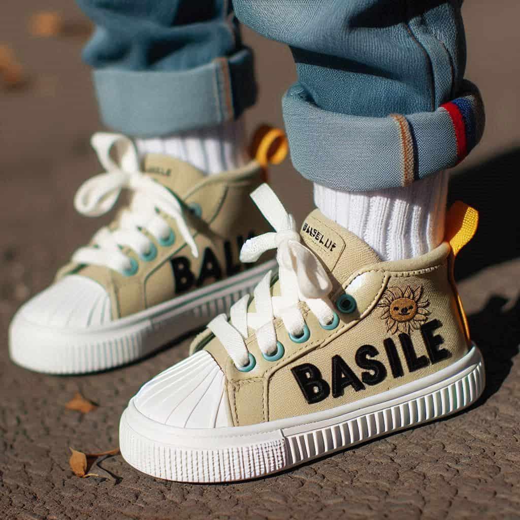 Chaussures pour petit garcon avec le prenom basile