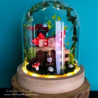 Cloche led en verre bebe minnie fille jardin miniature 1 