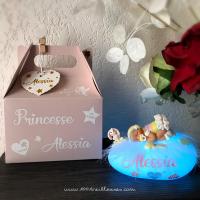 Luz nocturna para bebé niña, un regalo de nacimiento personalizado, tema arcoíris