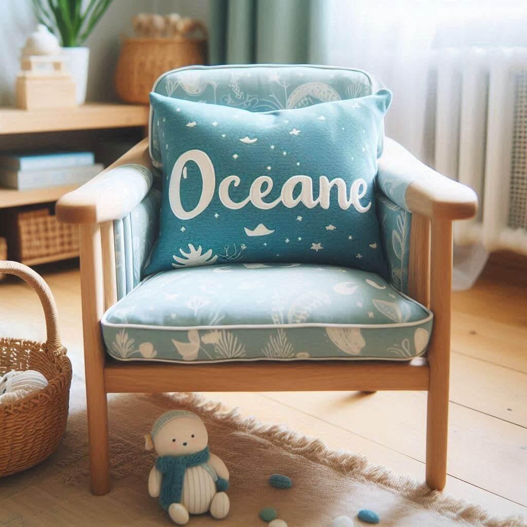 Coussin avec le prenom oceane