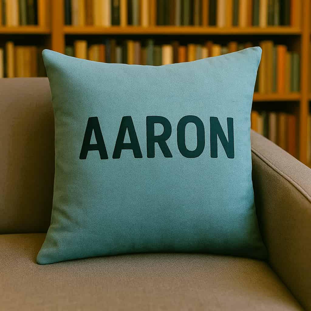 Coussin personnalise avec le prenom aaron