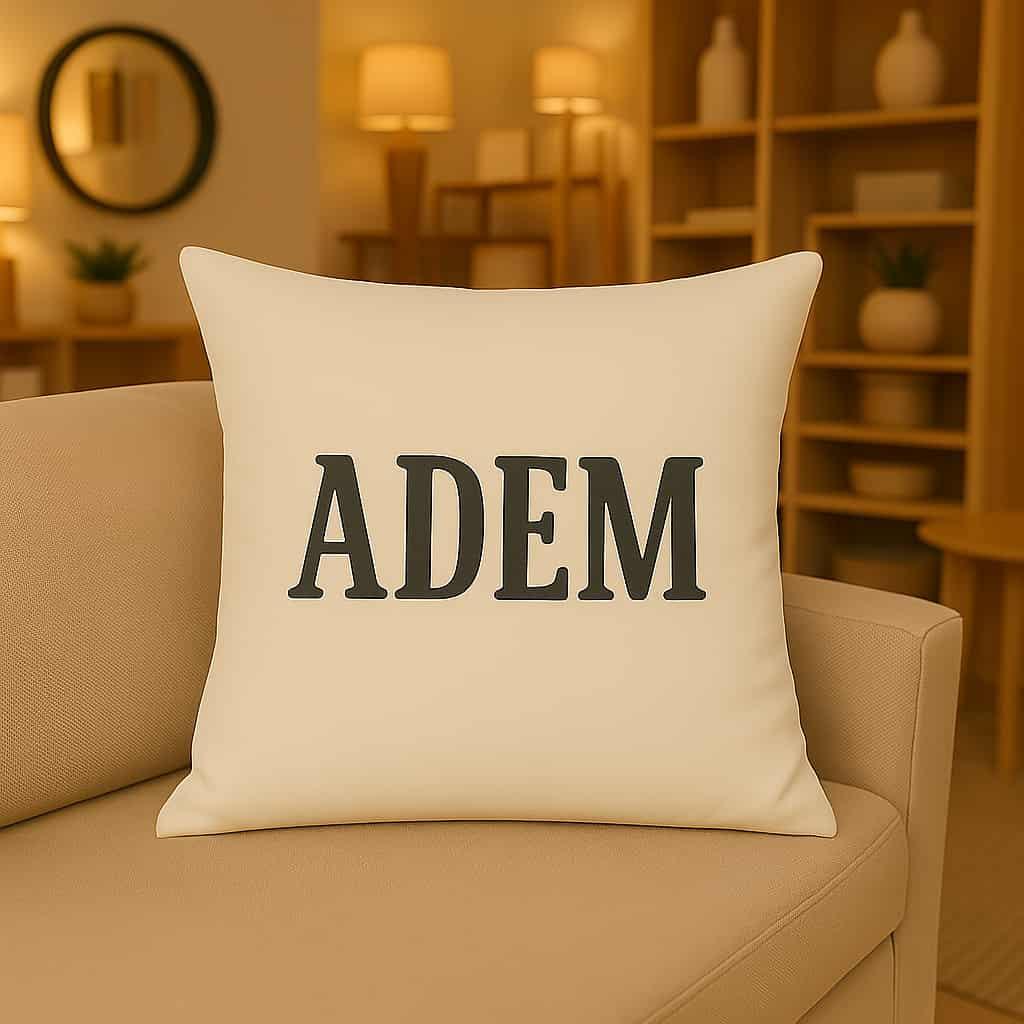 Coussin personnalise avec le prenom adem