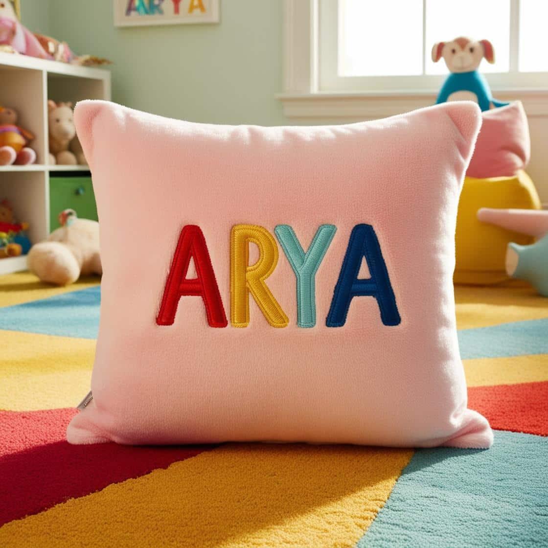 Coussin personnalise avec le prenom arya