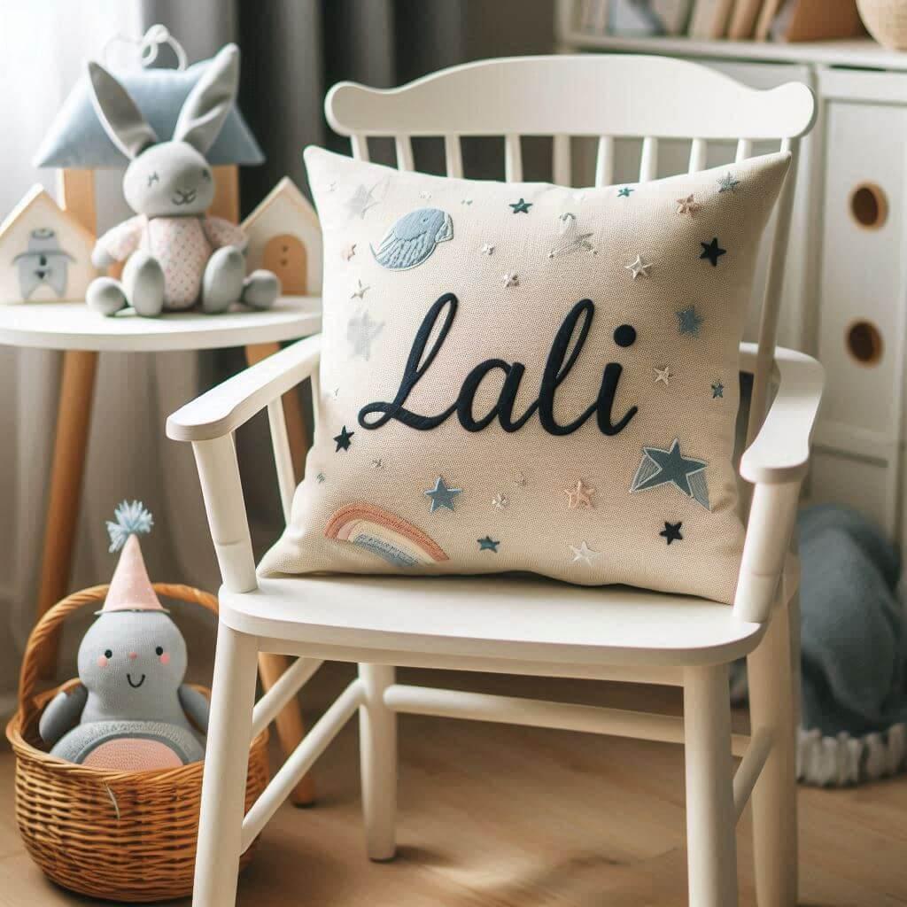 Coussin personnalise avec le prenom lali