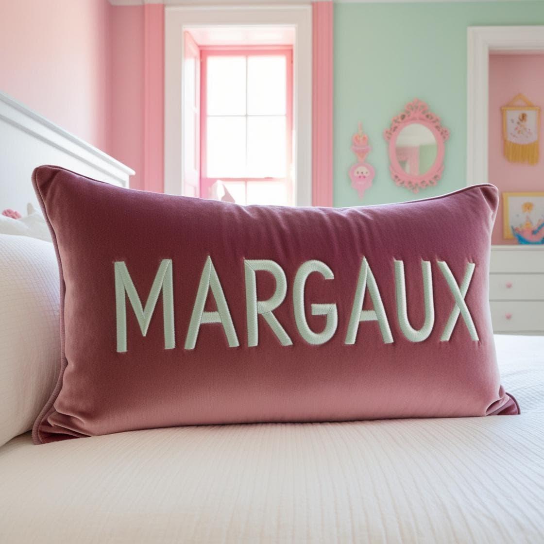 Coussin personnalise avec le prenom margaux