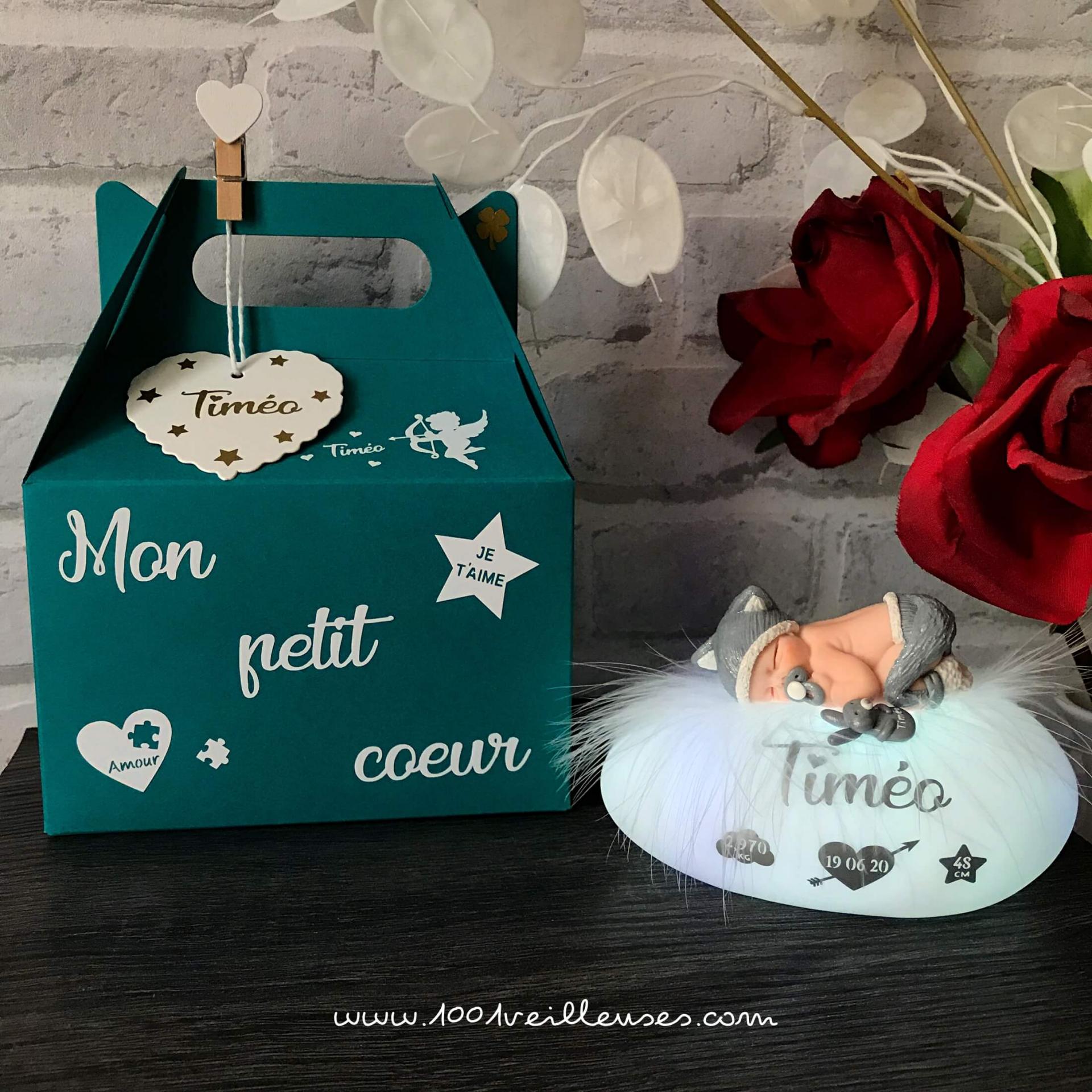 Creation artisanale bebe chat veilleuse led