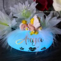 Newborn gift box, baby girl gift, yellow-themed night ligh