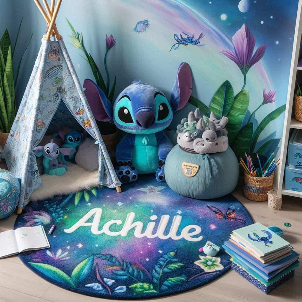 Deco stitch chambre personnalise avec le prenom achille